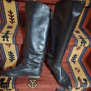 Black Leather Arnold Churgin Knee-High Boots